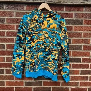 Under Armour Orange and Teal Camouflage Print Pullover Hoodie Sweatshirt